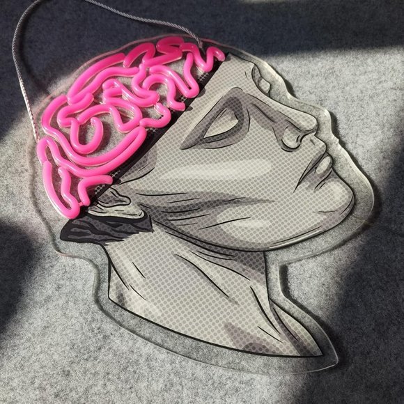 Neon Pink Brain Neuroscience Nerdy Light Room Science Lab Psychology LED Decor - Picture 3 of 5